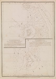 Plan över Eagle Island och Bird Island, slutet av 1700-talet till början av 1800-talet (papper)
