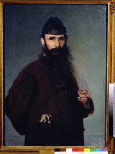 Porträtt av konstnären Alexander Litovtchenko (1835-1890). (Porträtt av konstnären A.Litovchenko). Peinture de Ivan Nikolayevich Kramskoi (1837-1887), huile sur toile av Alexander Dimitrievitch Litovtchenko