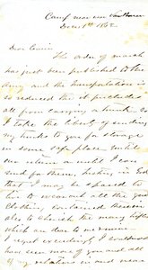 Letter signed A.E. Steen, camp near Van Buren, to his cousin Mrs. Mary Walker, Van Buren, Ark., December 1, 1862 av Alexander Early Steen