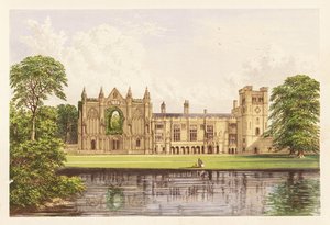 Newstead Abbey, Nottinghamshire, England. 1880 (gravyr) av Alexander Francis (after) Lydon