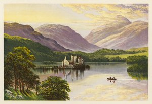 Skotsk Loch landskap: Loch Awe (färglitografi) av Alexander Francis (after) Lydon