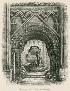 Glastonbury Abbey, dörröppning i St Josephs kapell av Alexander Francis Lydon