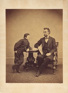 [Abraham Lincoln och hans son Thomas (Tad)] av Alexander Gardner