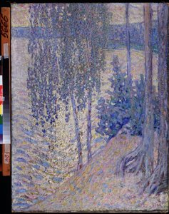 ""Björkträden"" (björkar) Målning av Alexander Fyodorovich Gaush (1873-1947) cirka 1910 Statliga konstmuseet i Chuvash Republic Cheboksary av Alexander Gaush