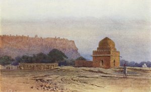 Gwalior Fort före soluppgången (färg litho) av Alexander Henry Hallam Murray