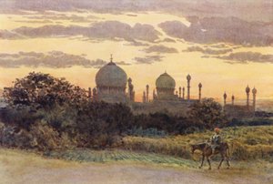 Solnedgång bakom Ibrahim Roza, Bijapur