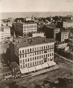Utsikt östsydost från kupolen på domstolsbyggnaden i Chicago