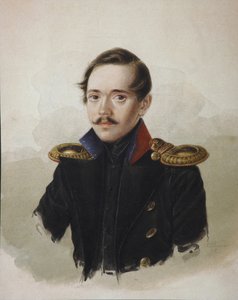 Porträtt av poeten Mikhail Lermontov 1814-1841, 1839