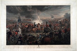 Slaget vid Waterloo - Sauerweid, Alexander Ivanovich (1783-1844) - 1819 - Etsning, akvarell - 61,6x91,3 - Privat samling