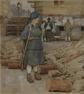 En miliskvinna, 1920 av Alexander Ivanovich Vakhrameyev