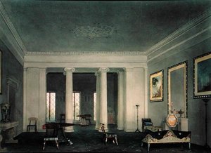 Greek Revival Double Parlor, ca 1845 (akvarell på papper)