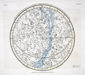 Det norra halvklotet, från "A Celestial Atlas" av Alexander Jamieson, pub. London 1822 (handfärgad gravyr)