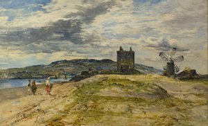 Broughty Castle, ca 1860 (olja på panel)