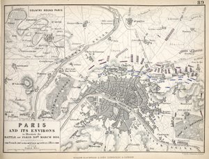 Karta över Paris och dess omgivningar, publicerad av William Blackwood and Sons, Edinburgh & London av Alexander Keith Johnston