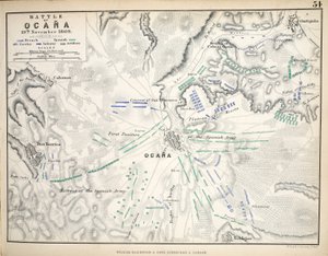 Karta över slaget vid Ocana, publicerad av William Blackwood and Sons, Edinburgh och London, 1848 (handfärgad gravyr) av Alexander Keith Johnston