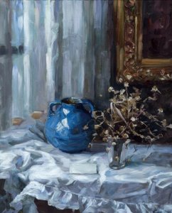 A.Koester, Stilleben med blå vas
