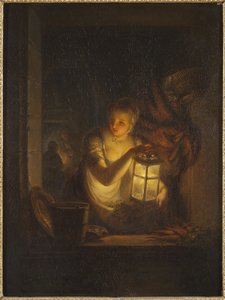 En kvinna med en lykta, 1818 av Alexander Lauréus