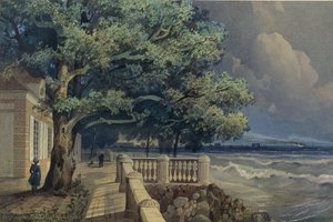 Terrass i Monplaisir-palatset, Peterhof, 1847 av Alexander Matveyevich Dorogov