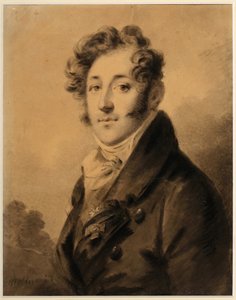 Porträtt av Konstantin Yakovlevich Bulgakov (1782-1835) - Verk av Alexander (Alexandre) Molinari (1772-1831), Sanguine och krita på papper, cirka 1800, 28x22,3 cm - (Porträtt av Konstantin Yakovlevich Bulgakov, Sanguine, svart krita vit färg på