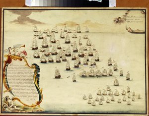 Sjöslaget vid Kerchsundet (Ukraina) 19 juli 1790 (Sjöslaget vid Kerchsundet den 19 juli av Alexander Nikolaevich Depaldo