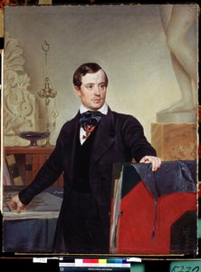 ""Porträtt av målaren och arkitekten Alexander Briullov (Alexander Brioullov) (1798-1877)"" Målning av Karl Briullov (Brioullov) (1799-1852) Statens ryska museum Sankt Petersburg