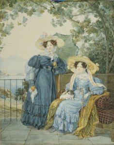 Porträtt av contess Ekaterina Artemievna Vorontsova 1780-1836 och prinsessan Elena Mikhailovna Galitsine 1776-1856, 1825