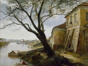 Över Yauza-floden i Moskva, 1860 av Alexander Pavlovich Popov