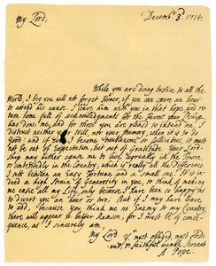 Brev från Alexander Pope till Charles Montagu, 3 december 1714. av Alexander Pope