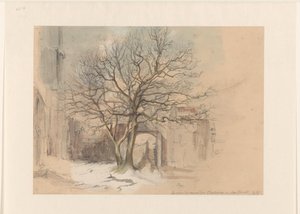 Domstol i Sint Antoniusklooster i Maastricht, på vintern av Alexander Schaepkens