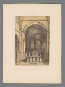 Interiör av Sint-Servaas basilikan i Maastricht St. Servais (Intérieur) (titel på objekt) Monuments de Maastricht (serietitel) av Alexander Schaepkens