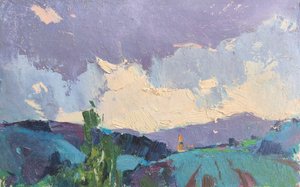 Dramatisk himmel över bergen