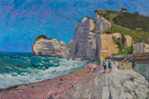 De soliga klipporna vid stranden i Étretat av Alexander Shandor