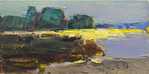 Ett livfullt abstrakt landskap