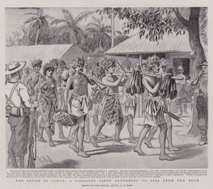 Krisen i Samoa, ett födosöksparti som återvänder till Apia från Bush av Alexander Stuart Boyd