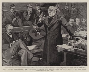 Naval Estimates, Goschen gör sitt uttalande i underhuset. av Alexander Stuart Boyd