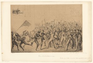 Firande studenter hälsar sin idol Franz Liszt Franz Liszt i Leiden 184* (titel på objekt) Från det förflutna (serietitel) av Alexander Ver Huell (signed by artist)