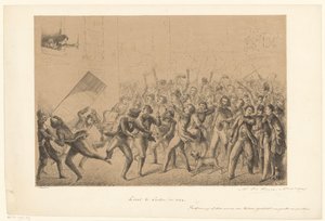 Firande studenter hälsar sin idol Franz Liszt Liszt i Leiden 184* (titel på objekt) Från det förflutna (serietitel) av Alexander Ver Huell (signed by artist)