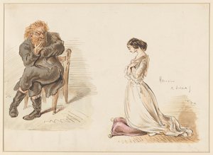 Figurstudier av en man och en ung flicka av Alexander Ver Huell