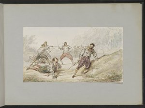 Landskap med duellerande män av Alexander Ver Huell