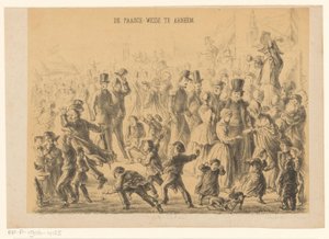 Folk på påskängen i Arnhem Paasch-Weide i Arnhem (titel på objekt)