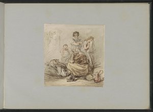 Sörjande figurer med en liggande man av Alexander Ver Huell