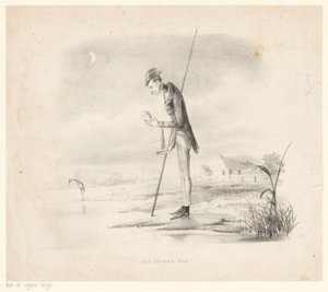 Fisherman ser besviken på sin fångst Det där dumma djuret! (titel på objekt)