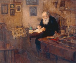 Porträtt av författaren Leo N. Tolstoy