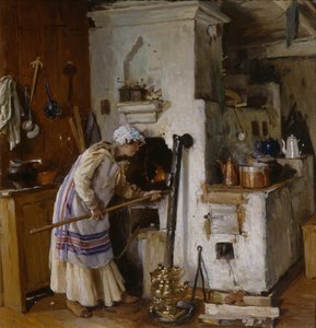 Ett nytt hem vågar. Vid spisen, 1918