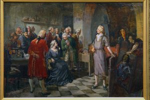Kejsarinnan Elizabeth av Ryssland besöker M.Lomonosov