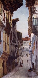 En gata i Fuentarabia (färg litho)