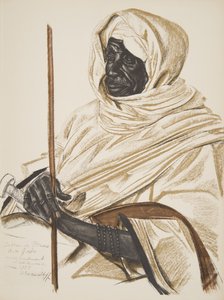 Sikta Gabo, Sultan de Birao, från Drawings and Paintings of Africa, avrättad under Citroen Center Africa-expeditionen, andra Haardt Audouin-Dubreuil-uppdraget, pub. Paris, 1927 av Alexander Yakovlev