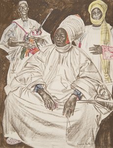 Barma Mata, Sultan av Zinder, från Drawings and Paintings of Africa, avrättad under Citroen Center Africa-expeditionen, andra Haardt Audouin-Dubreuil-uppdraget, pub. Paris, 1927 av Alexander Yakovlev