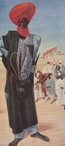 Magemma, ledare för ryttarna av Sultan Sery ussa av Maradi, Nigers territorium, från Drawings and Paintings of Africa, avrättad under Citroen Center Africa-expeditionen, andra Haardt Aud-uppdraget av Alexander Yakovlev