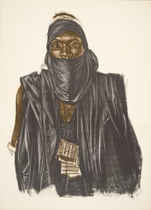 Mahoma, Songhai race (Ansongo), från Drawings and Paintings of Africa, avrättad under Citroen Center Africa-expeditionen, andra Haardt Audouin-Dubreuil-uppdraget, pub. Paris, 1927